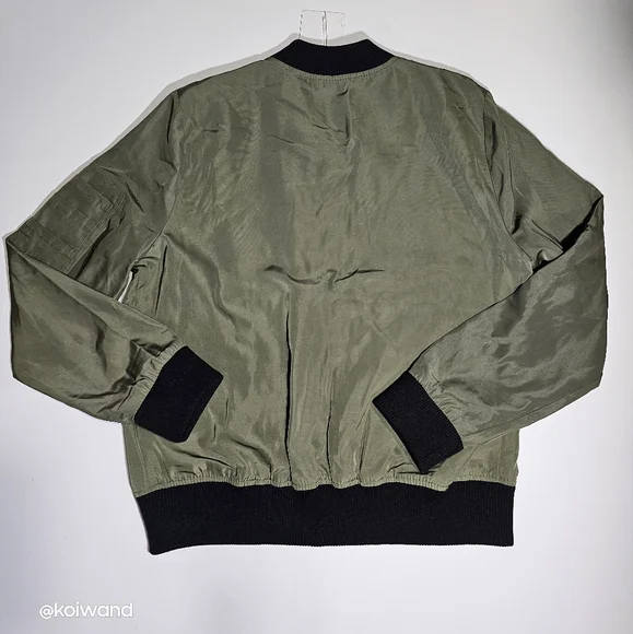 Women's Bomber Jacket Full-zip Padded Casual Active Sport Coat Outwear - Picture 14 of 14